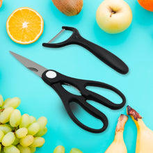 6 Pieces Professional Kitchen Knife Set, Meat Knife, Chef's Knife with Non-Slip Handle for Home, Kitchen and Restaurant with Chef Peeler and Scissor (Stainless Steel / 6 Pcs Set) the24kgal