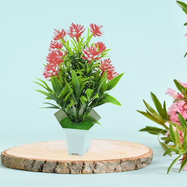 Wild Artificial Flower Plant for Home & Office Decor (1 Pc, Cute Pot) the24kgal