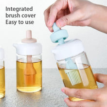 2 in 1 Glass Oil dispenser jar / Bottle with brush (1 Set) the24kgal