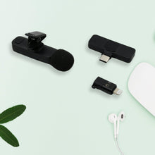 Intelligent Noise Cancelling Live Streaming Clip on Microphone for Type-C & for iPhone with Charging Mini Wireless Lapel Collar Microphone the24kgal