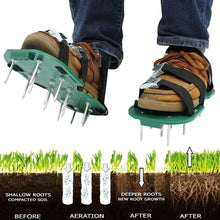Lawn Aerator Sandals, Garden Grass Aerator Spiked Sandals Green Studded Shoes for Yard Patio Garden Excavation the24kgal