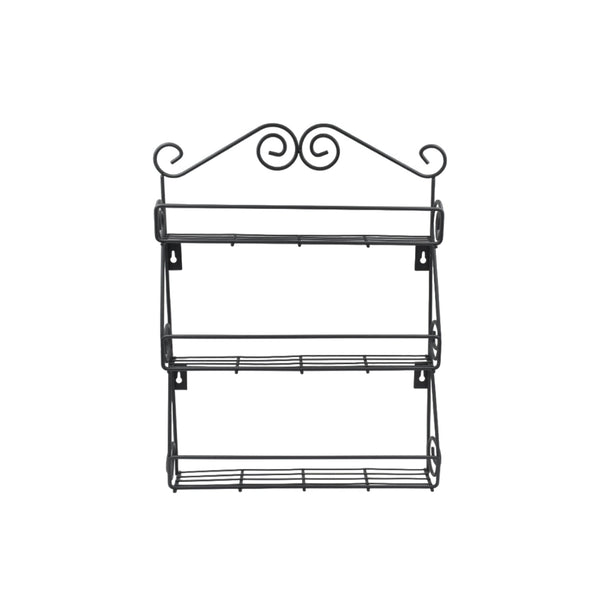 Big Wall Mounted Iron Wall Shelf with 3 Storage Racks for Kitchen, Pantry, Cabinet, Counter top or Free Standing, Rack Holder for Kitchen the24kgal