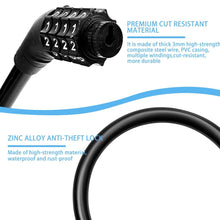 Bike Lock Cable Resettable Cable Lock - Self Coiling 4 Digit Combination Bike Lock the24kgal