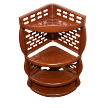 Multi Purpose Plastic Corner Rack a Stylish Storage Shelf for Kitchen / Living Room / Bathroom (1 Pc / 3 Layer ) the24kgal
