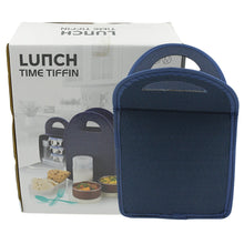 6In1 Tiffin Box-Lunch Box | 3 Stainless Steel Containers | Plastic lid Box | Spoon & Fork /Plastic Bottle | Insulated Fabric Bag | Leak Proof | Microwave Safe  for Office, College and School for Men, Women (6 pcs) the24kgal