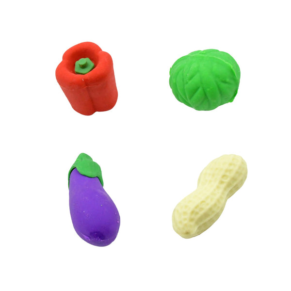 Mini Cute Vegetable & Fruit Erasers (4 Pc): Pencil Rubbers for Kids the24kgal