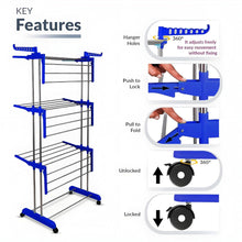 Foldable Stainless Steel Clothes Drying Stand Rack the24kgal