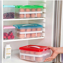 2Layer, 32 Grid Egg Tray with Lid Egg Carrier Holder for Refrigerator, Camping Food Storage Container with Handle (1 Pc ) the24kgal