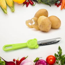 Multi-Purpose Stainless Steel Peeler With Handle For Vegetables,  2 in 1 Potato Peeler and Cutter, Stainless Steel Potato Peeler, grated Carrot, grated, Suitable for Peeling and shredding Fruit and Vegetables Kitchen Accessories (1 Pc) the24kgal