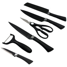 6 Pieces Professional Kitchen Knife Set, Meat Knife, Chef's Knife with Non-Slip Handle for Home, Kitchen and Restaurant with Chef Peeler and Scissor (Stainless Steel / 6 Pcs Set) the24kgal