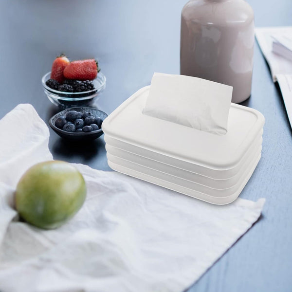 Simple Silicone Tissue Holder – Cube/Cylinder Tissue Box for Bathroom, Office, Car & Bedroom the24kgal
