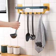 Wall-Mounted Double Bar Towel Holder with Hooks & Adjustable Folding Shelf the24kgal