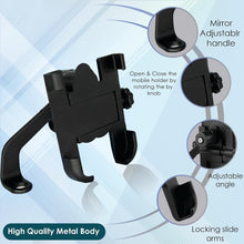 Full Metal Body Bike & Scooty 360 Degree Rotating Mobile Holder Stand for Bicycle, Motorcycle, Scooty for Maps and GPS Navigation Fits All Smartphones (1 Pc) the24kgal