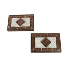 Handicraft Meenakari Wooden keyholder | Wall Hanging Key Holder Style for Your Home Decor & Gift Keys Stand for Entryway, Kitchen, Office, Bedroom Decorative Keys Organizer keyholder (2 Pc Set) the24kgal