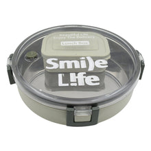 Miracle Stainless Steel Round Lunch Box, with Small Plastic Box Insert Leak Proof Lunch Box with Transparent lid, Lunch Box for Kids & Adults for School, Office (450 ML + 250 ML Approx) the24kgal