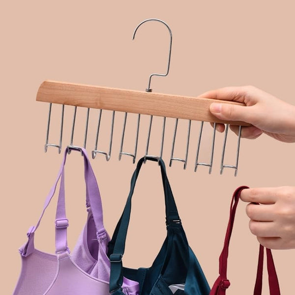 Space Saving 8 Hooks Wooden Hangers (1 Pc) the24kgal