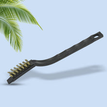 Mini Wire Brush Set Brass Nylon Stainless Steel Bristles Household Cleaning Brush for Gas Stove, Smoke Machine Tool Burner Tiles Tap Rust Removal Welding Slag Dirt & Paint Scrubbing (3 Pcs Set) the24kgal