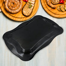Stainless Steel Serving Tray With Flower Printed Rectangle Premium Dining Table Plate (18 x 8.5 Inch / 1 Pc) the24kgal