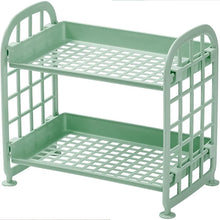 2Layer Foldable Plastic Small Storage Shelf / Rack (1 Pc / Mix Color) the24kgal