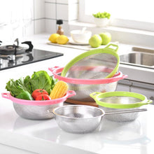 Stainless Steel Colander with Handle - Large Metal Mesh Basket Strainer (1 pc) the24kgal