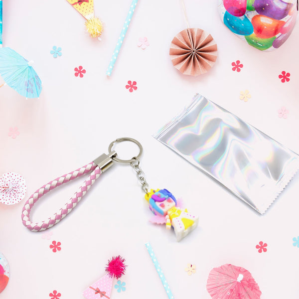 Cute Keychain With Card Gift - Keychain Accessories Key Chain Backpack Charms Car Keys Keychain for Kids Girls, Unicorn Toy and Charm Key- Chain for Bag  / Door Key- Ring / car Key- Ring / Party Favor (Mix Color & Design 1 Pc ) the24kgal