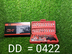 Socket 1 / 4 Inch Combination Repair Tool Kit (Red, 46 pcs) the24kgal