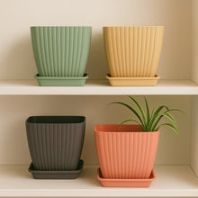 Trendy Square Plastic Flower Pots Set of 5 the24kgal