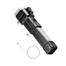 Portable 3w Rechargeable Torch LED Flashlight Long Distance Beam Range, Hammer and Strong Magnets, Window Glass and Seat Belt Cutter 4 Modes for Car Camping Hiking Indoor Outdoor the24kgal