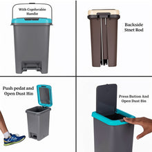 Apex Push N Pedal Plastic Dustbin 10L Capacity (1 Pc) the24kgal
