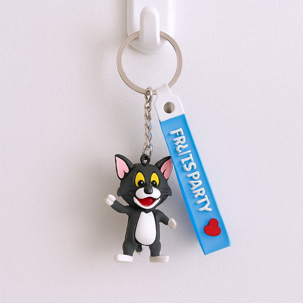 Cute Silicone 3D Key Chain with Metal Hook & Strap (Pack of 1) the24kgal