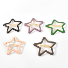Metal Printed Star Shape Hair Clips (5 Pcs Set) the24kgal