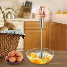 Big Stainless Steel Egg Whisk, Hand Push Rotary Whisk Blender (1 Pc / 35 Cm) the24kgal