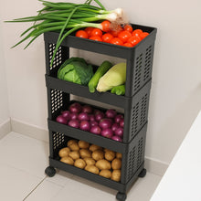 4-Layer Plastic Storage Rack with Wheels the24kgal