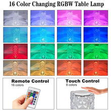 Crystal Touch Night Light for Bedroom Decor (16 Colors, Remote, USB) the24kgal