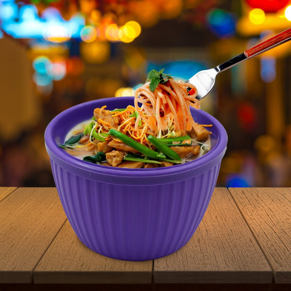 Plastic Round Noodles Maggie Bowl, Soup Bowls for Easy Perfect Breakfast Cereals, Fruits, Beverages, Essentials, Salad, Pasta, Snack Bowl, Microwave Safe,  Safe (1 Pc)f the24kgal