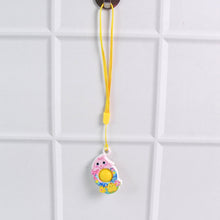 Mini Cartoon Chick-Shaped Push Pop Fidget Toy with Hanging Strap (1 Pc) the24kgal