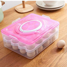 2Layer, 32 Grid Egg Tray with Lid Egg Carrier Holder for Refrigerator, Camping Food Storage Container with Handle (1 Pc ) the24kgal