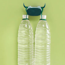 Multifunctional Cartoon Sticky Punch Free Mop Holder Wall Mounted Broom Organizer Cleaning Tools Holder Hanger, Self Adhesive Cute Cow Head Suction Cup Hanging Hook for Bathroom Kitchen (1 Pc) the24kgal