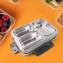 3-Compartment Stainless Steel Lunch Box (1 Pc) the24kgal