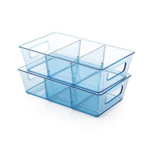Plastic Refrigerator Organizer Bins, Set Of 2 Stackable Fridge Organizers with Handle, Clear Organizing Food Fruit Vegetables Pantry Storage Bins for Freezer kitchen Cabinet Organization and Storage (2 Pcs Set Mix Color) the24kgal