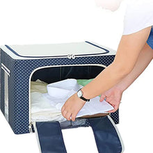 Foldable Steel Frame Clothes Living Storage Organizer Handled Bag the24kgal