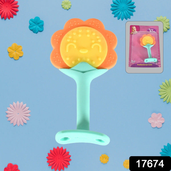 Baby Silicone Teether, Fruit Teether for Toddlers,100% Food Grade Silicone Teether, Non-Toxic & Latex Free Suitable for Kids Above 3 Months Sunflower, Moon Shape(1 Pc) the24kgal