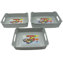 Multipurpose Organising & Storage Plastic Tray,  Fruit & Vegetable/ Multi Purpose Tray, Organizer for Kitchen, Countertop, Cabinet, Bathroom Plastic Storage Basket For Store Fruits, Vegetables, Magazines, Cosmetics, Stationary Set of 3 the24kgal