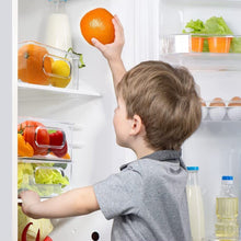 Plastic Refrigerator Organizer Bins, Set Of 2 Stackable Fridge Organizers with Handle, Clear Organizing Food Fruit Vegetables Pantry Storage Bins for Freezer kitchen Cabinet Organization and Storage (2 Pcs Set Mix Color) the24kgal