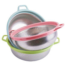 Stainless Steel Colander with Handle - Large Metal Mesh Basket Strainer (1 pc) the24kgal