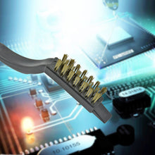 Mini Wire Brush Set Brass Nylon Stainless Steel Bristles Household Cleaning Brush for Gas Stove, Smoke Machine Tool Burner Tiles Tap Rust Removal Welding Slag Dirt & Paint Scrubbing (3 Pcs Set) the24kgal