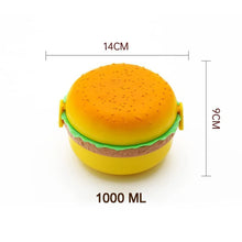 Burger Shape Lunch Box – Double Layer 1000ml Food Container with 2 Spoons for Kids the24kgal