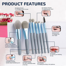 8-Piece Mini Makeup Brush Kit – Portable Premium Synthetic Set with Case (Mix Colors) the24kgal