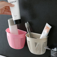 Hanging Plastic Storage Basket, Adhesive Wall Mounted Organizer Box Make Up Holder Shelf Bathroom Wall Basket Punch Free Drain Basket for Kitchen Bathroom, Wall Type Storage Basket (1 Pc) the24kgal