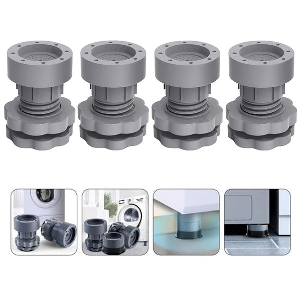 Plastic Washing Machine Vibration Feet , Adjustable Highly Non-Slip Support Anti Vibration Walk  Shock Absorber Noise Cancelling Furniture Lifting Base (4 Pcs Set) the24kgal